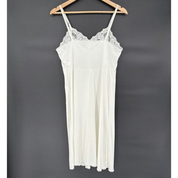 Vintage Cotillion Women's Lace Trim Slip Dress Size 36 (M) White Knee Length USA - Picture 2 of 10